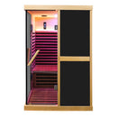 Premium Large 2-Person V-Shaped FAR Infrared Sauna Room With Double Glass Doors, 1980W (SAK96413)