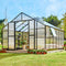 [12x13.5FT] Premium Large Outdoor Double Door Aluminum Polycarbonate Greenhouse With Quick Connect Fitting (96243175)