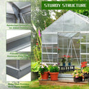 [10x10FT] Premium Outdoor Aluminum Walk-In Greenhouse With Polycarbonate Panels & Sliding Doors (94638275)
