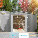 Premium Outdoor Galvanized Steel Backyard Storage Shed W/ Dual Lockable Sliding Doors, 11x13' (95382641)