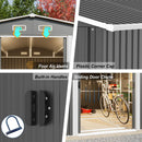 Premium Outdoor Galvanized Steel Backyard Storage Shed W/ Dual Lockable Sliding Doors, 11x13' (95382641)