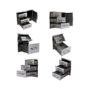 Premium Outdoor Kitchen With 32 Inch 60000 BTU Built-In Stainless Steel LPG Gas Grill, Door And Drawer Combo And Stainless Steel Ice Box (SAK98661)