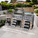 Premium Outdoor Kitchen With 32 Inch 60000 BTU Built-In Stainless Steel LPG Gas Grill, Door And Drawer Combo And Stainless Steel Ice Box (SAK98661)