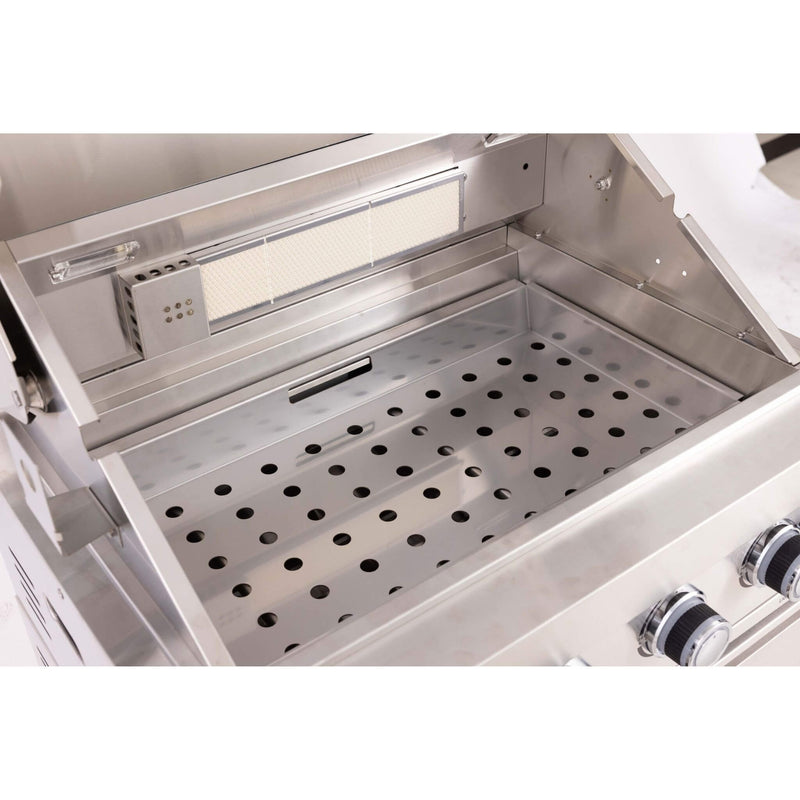 Premium Outdoor Kitchen With 32 Inch 60000 BTU Built-In Stainless Steel LPG Gas Grill, Door And Drawer Combo And Stainless Steel Ice Box (SAK98661)