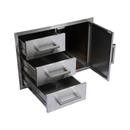 Premium Outdoor Kitchen With 32 Inch 60000 BTU Built-In Stainless Steel LPG Gas Grill, Door And Drawer Combo And Stainless Steel Ice Box (SAK98661)