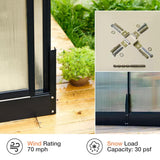 [10X14FT] Premium Outdoor Polycarbonate Greenhouse With Aluminum Frame And Double Swing Doors (93841752)