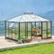 [10x14FT] Premium Outdoor Polycarbonate Greenhouse With Aluminum Frame And Double Swing Doors (93841752)