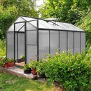 [06X12FT] Premium Polycarbonate Gray Walk-In Greenhouse Kit With Adjustable Vent And Lockable Door (SAK35264)