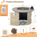 Premium Round Outdoor Propane Patio Gas Fire Pit Table W/ Lava Rock & Cover, 36" (SAK24173)