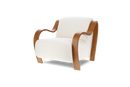 Valencia Alexis Boucle Fabric Accent Chair, Cream Color