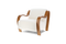 Valencia Alexis Boucle Fabric Accent Chair, Cream Color
