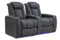 Valencia Tuscany Leather Home Theater Seating Row of 2, Charcoal Grey