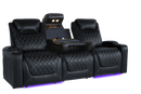 Valencia Oslo Console Home Theater Seating Row of 3 Dropdown Center, Midnight Black