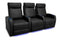 Valencia Syracuse Leather Home Theater Seating Row of 3, Black