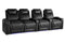 Valencia Oslo Leather Home Theater Seating Row of 4 Loveseat Left, Midnight Black