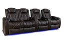 Valencia 2025 New Tuscany Leather Home Theater Seating Row of 4 Loveseat Left, Dark Chocolate