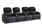 Valencia Oslo XL Leather Home Theater Seating Heavy Duty Row of 4 Loveseat Right, Midnight Black