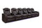 Valencia 2025 New Tuscany Leather Home Theater Seating Row of 6, Dark Chocolate