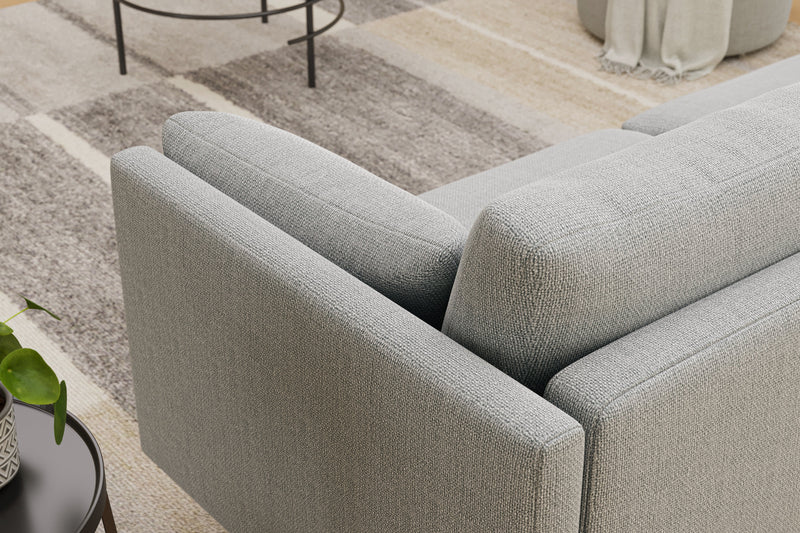 Valencia Riga Modern Fabric Sofa, Grey