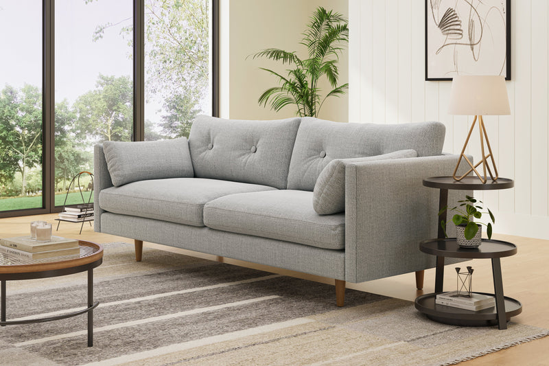 Valencia Riga Modern Fabric Sofa, Grey