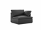 Valencia Isola Cloud Top Grain Leather Theater Lounge Modular Sofa Right Arm Piece, Black Color
