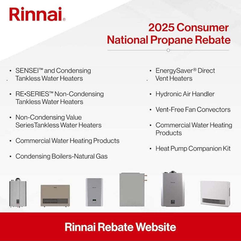 Rinnai 9.8 GPM 199K BTU  Non Condensing Indoor Liquid Propane Tankless Water Heater [351-RE199IP] (SAK15386)