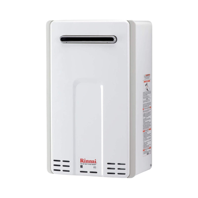 Rinnai HE 7.5 GPM Residential Outdoor Propane Non Condensing Tankless Water Heater [351-V75EP] (SAK28107)