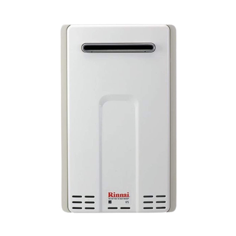 Rinnai HE 7.5 GPM Residential Outdoor Propane Non Condensing Tankless Water Heater [351-V75EP] (SAK28107)