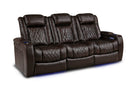 Valencia Tuscany XL Leather Home Theater Seating Set of 3, Dark Chocolate