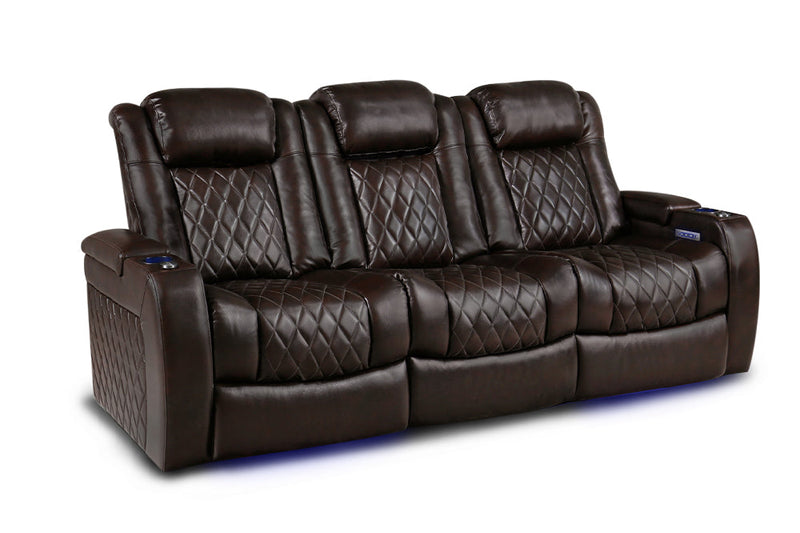 Valencia Tuscany XL Leather Home Theater Seating Set of 3, Dark Chocolate