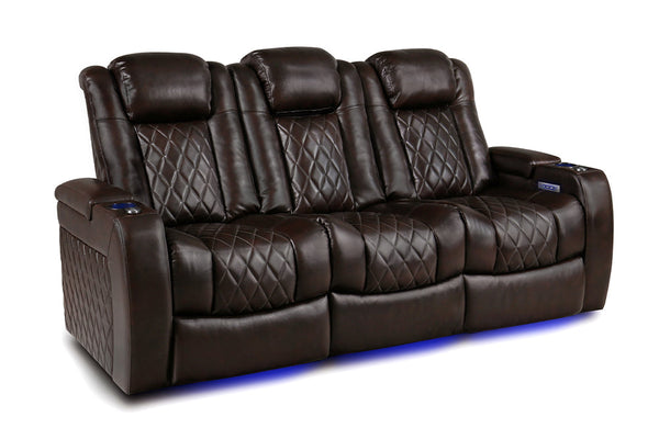 Valencia 2025 New Tuscany Leather Home Theater Seating Set of 3, Dark Chocolate