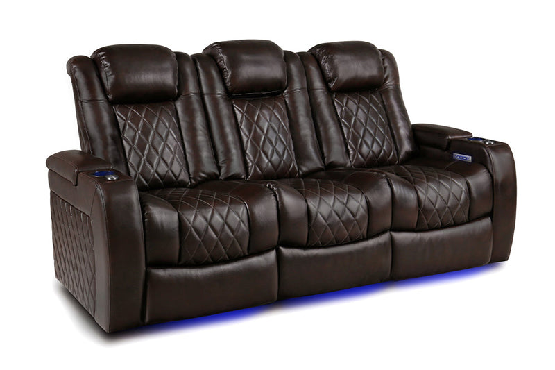 Valencia 2025 New Tuscany Leather Home Theater Seating Set of 3, Dark Chocolate