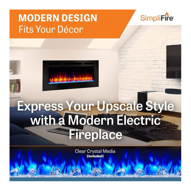 Simplifire Allusion Recessed Linear Electric Fireplace [SF-ALL48/50/60-BK] (SAK13256)