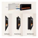 Simplifire Allusion Recessed Linear Electric Fireplace [SF-ALL48/50/60-BK] (SAK13256)