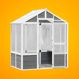 Outdoor Walk-In Polycarbonate Garden Greenhouse With Drain Holes, 4x6FT (SAK51873)