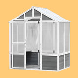 Outdoor Walk-In Polycarbonate Garden Greenhouse With Drain Holes, 4x6FT (SAK51873)