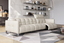Valencia Sofia Leather Three Seats Power Recliner Sofa, Cream