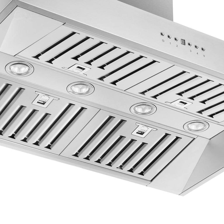 FORNO Package - 36" Electric French Door Range, Wall Mount Range Hood and Refrigerator, AP-FFSEL6917-36-3PK-1
