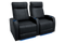 Valencia Syracuse Leather Home Theater Seating Row of 2, Black