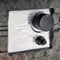 32" Transitional Outdoor Concrete Round Propane Fire Pit Table, Gray (SAK48268)