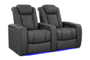 Valencia 2025 New Tuscany Luxury Leather Home Theater Seating Row of 2, Graphite