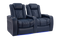Valencia Tuscany Leather Home Theater Seating Row of 2, Navy Blue