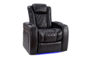 Valencia Tuscany Slim Leather Home Theater Seating Single, Midnight Black
