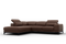 Valencia Valletta Top Grain Leather Sofa, L-Shape with Left Chaise, Dark Brown