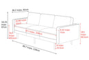 Valencia Varese Top Grain Leather Three Seats Sofa, Cognac