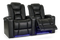 Valencia Venice Leather Home Theater Seating Row of 2, Black