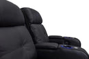 Valencia Verona Leather Home Theater Seating Row of 5, Black