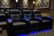 Valencia Verona Leather Home Theater Seating Row of 3 Loveseat Right, Black