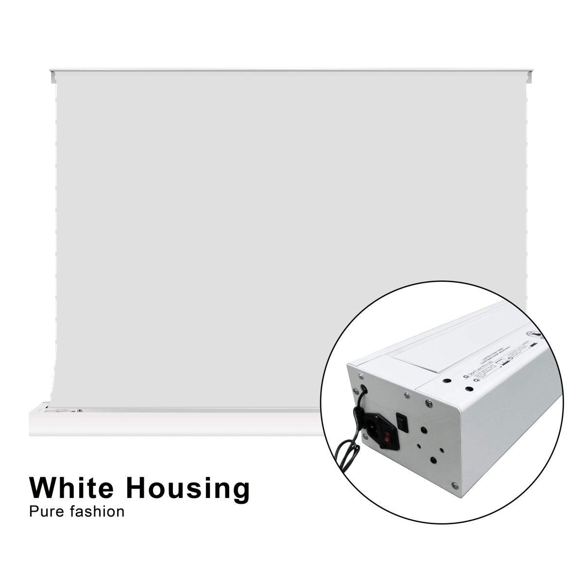 VIVIDSTORM S White Cinema Motorized Tension Floor Rising Projector screen– Classic Version