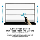 VIVIDSTORM S White Cinema Motorized Tension Floor Rising Projector screen– Classic Version